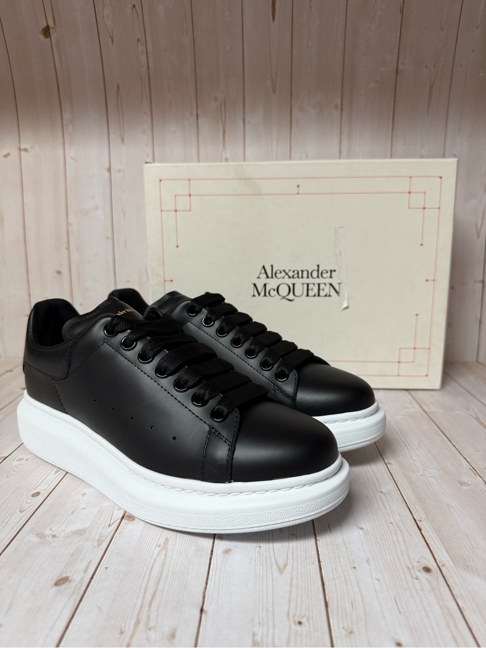 Alexander McQueen Oversized Leather Sneaker Black Sz 41 / 11